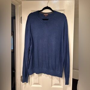 Johnston & Murphy V-Neck Sweater, Color Dark Blue,  Size XL